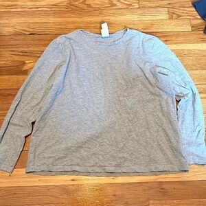 H&M grey basic long sleeve large shirt slight crop
